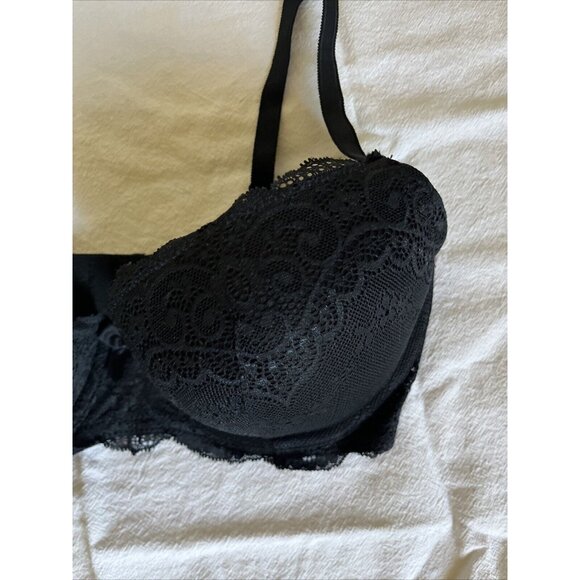 Gilligan & O'Malley Black Push-up Bra 34D Underwire Lace Padded - Picture 4 of 12